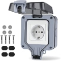 Pikkukuva 1 / 5: Way Outdoor power , Ip66 ulkoseinäpistorasia, säänkestävä ulkoneva suojakontakti Ulkoinen power , ulkoinen power