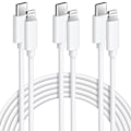 Pikkukuva 1 / 5: iPhone Nopea Latauskaapeli 3-pakkauksessa 2M USB-C - Lightning-kaapeli [MFi-sertifioitu] Uusi iPhone-kaapeli Yhteensopiva iPhone14 13 12 11 Pro Max X XS XR, iPad P