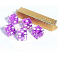 Miniatyrbilde 1 av 5: AAA Grad 19mm Pro Vegas Casino Stil Craps Terninger Sett med 5 Med Sylskarpe Kanter & Matchende Serialiserte Nummer For RPG, Terningstabling, Yahtzee Terning Spill Purple Set of 5 Dice