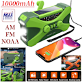 Miniatyrbilde 1 av 5: 10000mAh multifunksjonell radio med håndsveiv, solcellelading, USB-lading, FM AM WB NOAA værvarslingsradio, nød-LED-lommelykt, strømforsyning