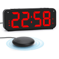Miniatyrbild 1 av 5: Hög ljudalarmklocka för tunga sovare, dubbel alarmklocka med sängvibrator, för sovrum, 6,5 tum stor display med dimmer