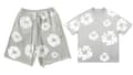 \"Denim Tears Sommar Kortärmad Klädset för Män Grå Grå Grå\" Grey S