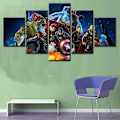 Miniatyrbillede 2 af 4: Tryk 5 Stykker Miracle Avenger Ultron Superhelt Lærred Maleri Stue Hjem Dekoration Lærred Kunst Vægplakater (uden Ramme)