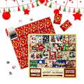 Miniatyrbilde 1 av 5: Adventskalender Puslespill 2024 - Juletelling Puslespill Adventskalender - 24 Dagers Juletelling Puslespillsett 1000 Brikker DIY Retro Puslespill Jul