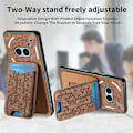 Miniatyrbillede 5 af 5: Til Nothing Phone (2a) Etui med Præget Mønster, Kortholder, Støttefod, Læder Bagcover Multicolor Style F