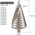 Miniatyrbild 2 av 5: HSS Stegsborr 6-60mm Spiral Konisk Spår 12 Stegs Senkfräsning För Skruvmejslar Borrning På Stål