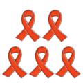 Miniatyrbillede 1 af 5: 5 Stykker Bånd Broche Nål Revers Nål Corsage Nål Legeringsmateriale Bånd Corsage Nål til Brystkræft og AIDS Bevidsthed Orange
