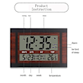 Miniatyrbilde 2 av 3: Digital Veggklokke Lcd Store Tall Tid Temperatur Kalender Alarm Bordklokke Moderne Design (tangling)