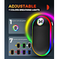 Miniatyrbillede 4 af 5: Håndvarmere Genopladelige med Lys (7 Farver), 10000mah Luminescens Elektrisk Håndvarmer, (13-18 Timer)