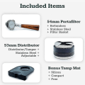 Miniatyrbillede 2 af 5: Kaffe 54 mm Bundløst Portafilter + 53 mm Kaffe Fordeler Tamper + Til Barista Express