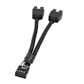 Miniatyrbilde 1 av 5: Hovedkort USB 9-pinners grensesnitt Header Splitter 1 til 2 Skjøteledning Adapter