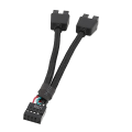 Miniatyrbillede 1 af 5: Bundkort USB 9-pin Interface Header Splitter 1 Til 2 Forlængerkabel Adapter