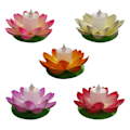 Pikkukuva 1 / 4: 5 kpl 11,5 cm LED kelluva lootuslyhty Toivomus Vesi Lilja Tekokukka Lyhty Uima-altaan Koriste Festivaali Juhliin (Valkoinen+Violetti+Oranssi+Pinkki+Re