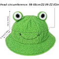 Miniatyrbillede 2 af 5: Plush Frø Hat - Grøn Pakbar Bucket Hat Til Efterår Og Vinter