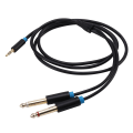 Miniatyrbillede 3 af 5: 3,5 mm til 6,35 mm Adapter Lydkabel til Mixer Forstærker Højttaler Guldbelagt 6,5 mm 3,5 Han Splitter