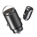 100W Bil USB-laddare Superladdning USB-A USB-C Svart