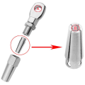 Miniatyrbillede 4 af 4: 2 stk Marine Grade 316 Rustfrit Stål Swageless Eye Terminal Wire Kabelreb gør det selv-fitting rigging Ha