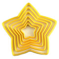 Miniatyrbilde 1 av 4: 6 Stykker Plastmateriale Baking Fondant Kjeksutstikker Femspissede Stjerneformer