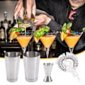 Miniatyrbillede 3 af 5: 1 Sæt Cocktail Shaker Sæt Fødevarekvalitet Rustfrit Stål Bartending Drikke Mixer med Målebæger og Filter Bartender Barværktøj