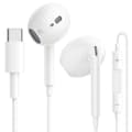 USB C Hörlurar för iPhone 16/15 Plus Pro Max, Typ C Hörlurar, Trådbundna Hörlurar med Mikrofon och Volymkontroll