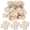 Miniatyrbild 1 av 2: 100 st/förpackning Obehandlade Träpussel Tomma Pusselbitar för Målning DIY Konst Hantverk