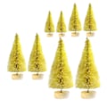 Miniatyrbild 3 av 5: 8 st Skrivbordsminiatyrer Tall Mini Konstgjord Julgran för Julfest Yellow