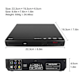 Miniatyrbillede 2 af 5: Dvd-afspiller til TV, Alle Regioner Fri Dvd Cd Diske Afspiller Av Output Indbygget Pal/ Ntsc, Usb Input, Rem-scntcv