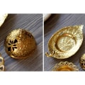 Miniatyrbillede 3 af 5: Metal røgelse brænder Frankincense brænder metal håndværk ornamenter - ideel til yoga, spa og aromaterapi (guld 1 stk)