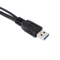 Pikkukuva 4 / 5: Musta kaksois-A-Micro-B USB 3.0 Y-kaapeli Sumsang Galaxy S5 Note 3 USB HUB:lle
