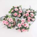Miniatyrbillede 3 af 3: Rosenguirlander kunstige rosenranker, 4 stk (70 cm) kunstige silkeblomsterguirlander til hjemmekontoret Havedekoration (pink)