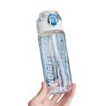 Miniatyrbild 1 av 8: 650ML/800ML Halmvattenflaska med Tryckt Snygg Bärbar Sportkopp för Inomhus Utomhus White 650ml