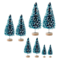 Miniatyrbild 5 av 5: 8 st Skrivbordsminiatyrer Tall Mini Konstgjord Julgran för Julfest Blue