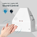 Miniatyrbild 1 av 5: Clap On/off Ljus Trådlös Väggströmbrytare Ljudaktiverad Sensor Belysning X3n9
