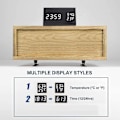 Miniatyrbillede 5 af 5: Digital vækkeur med trædesign og LED-display, 3 alarmindstillinger