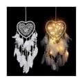 Miniatyrbilde 5 av 5: Hjerte Boho Drømmefanger, Med LED Lys Hjerteformet Drømmefanger Anheng Boho Stil Dekor For Jentegaver