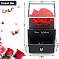 Miniatyrbillede 4 af 5: Præserveret Ægte Rose med Hjerte Halskæde Gaveæske, Håndlavet Evig Ægte Rose til Valentinsdag Bryllupsdag Fødselsdagsgaver til Hende Kvinder Red