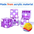 Miniatyrbilde 3 av 5: AAA Grad 19mm Pro Vegas Casino Stil Craps Terninger Sett med 5 Med Sylskarpe Kanter & Matchende Serialiserte Nummer For RPG, Terningstabling, Yahtzee Terning Spill Purple Set of 5 Dice