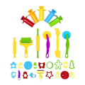 Miniatyrbild 1 av 2: 26 Stycken Play Doh Verktyg Playdough Tillbehör Set Olika Plastformar Rullar Skärare Utbildning