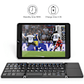 Miniatyrbillede 4 af 7: Tri-Fold Bluetooth-tastatur, Bluetooth bærbar mini-tastatur med touchpad mus - sort