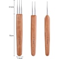 Pikkukuva 5 / 5: 3 kpl Bambu Dreadlock Koukut 0,75 mm Dreadlock Koukut