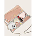 Miniatyrbillede 4 af 4: Dame Clutch Aften Taske Pu Læder Fest Aften Daglig Date Metallisk Rosaguld Rose Gold