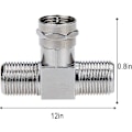 Miniatyrbilde 5 av 5: Koaksialkabelsplitter, TV-splitter 2 inn 1 ut 2-pakning F Type Rg6 Hann til 2 F Hunn 3-veis Kabelsplitter