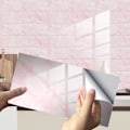 Pikkukuva 1 / 5: Itseliimautuva suorakulmio (vaaleanpunainen, 16 kpl) koristeelliset laatat kylpyhuoneeseen