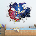 Miniatyrbild 1 av 3: 2024, 3D Väggdekoration Barnrum Graffiti Dekoration 3D Trasig Vägg Tecknad Spel Tapet