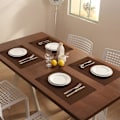 Pikkukuva 2 / 7: Alusmattosetti 8 kpl PVC-pöytäalustat pestävät lämmönkestävät liukumattomat lämmöneristys keittiölle ja ruokailutilaan 45CM x 30CM ruskea brown