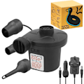 Miniatyrbilde 1 av 7: Elektrisk pumpe for oppblåsbare produkter med 3 dyser, AC 240V/DC 12V 50W Høy effekt elektrisk luftpumpe for luftmadrass oppblåsbare produkter, fyll oppblåsbar/avblåsbar