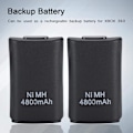 Miniatyrbillede 4 af 5: Xbox 360 controller kit, 2*4800mAh batteri USB-ladekabel+ladestation