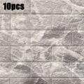 Pikkukuva 2 / 8: 10-pakkaus 3D Laatta Tiiliseinä Tarra Itseliimautuva tapetti grey 10PCS