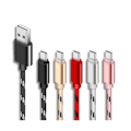 Miniatyrbild 2 av 2: 5-pack 3m Flätad USB Laddkabel Typ-C för Samsung Huawei