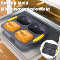 Miniatyrbilde 2 av 5: 4-Rom Silikon Bakeform Non-stick Rektangel Brødform Ovn Mikrobølgeovn Oppvaskmaskin Sikker Toastboks Brødform